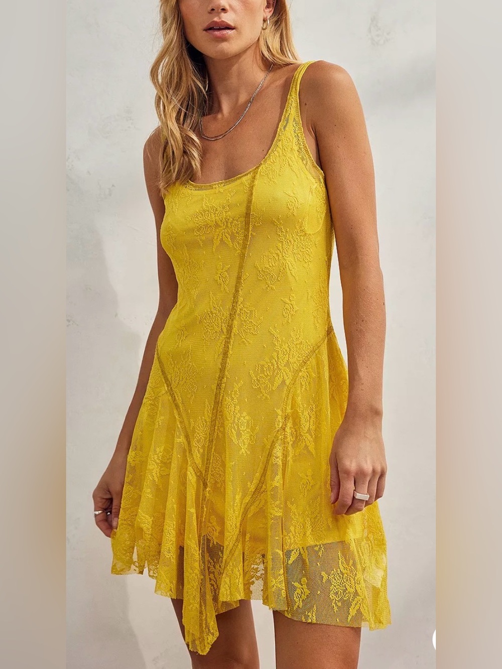 Urban Outfitters NWT Nara lace asymmetrical mini dress, medium